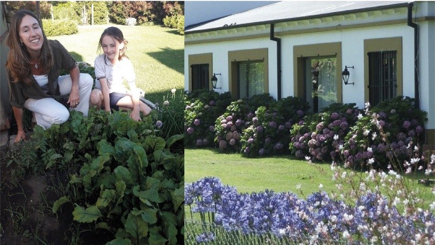 Lucía y Socorro en su huerta: 